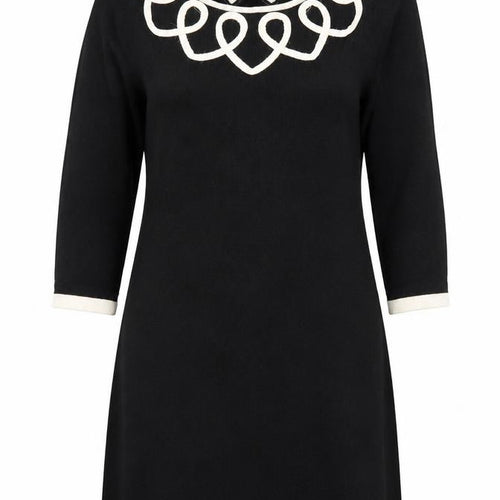 Debenhams Womens Black Round Neck  Acrylic Tunic Jumper Size 12