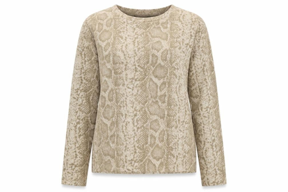 Marks and Spencer Womens Gold Round Neck Animal Print Polyester Pullover Jumper Size 14