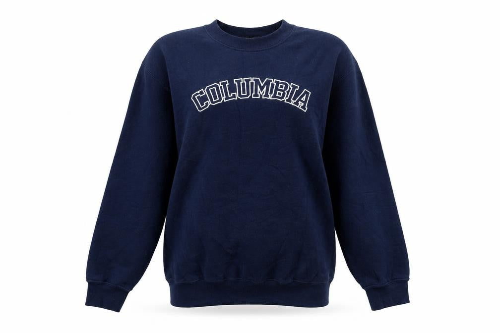 Front view of PRETTYLITTLETHING women’s blue polyester pullover sweatshirt, size S