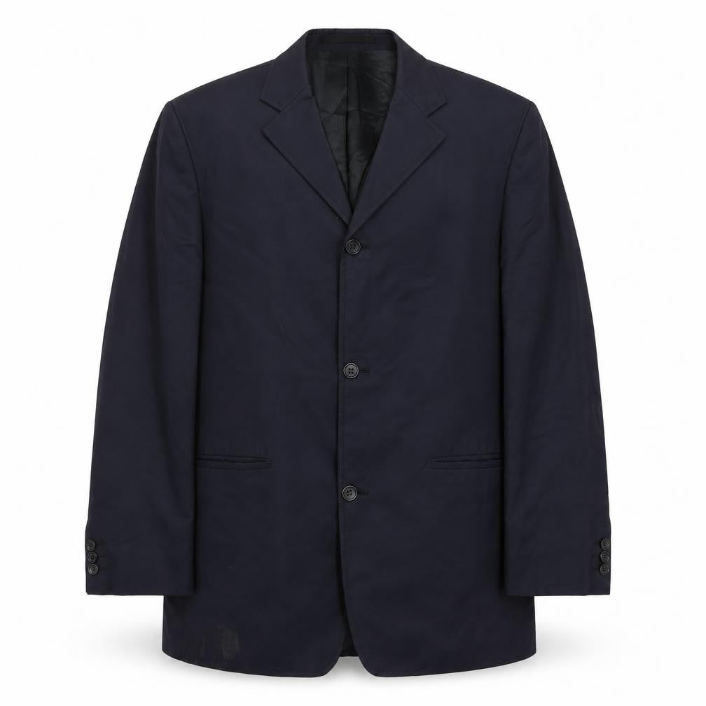 Front view of Milan Collection men’s blue cotton jacket suit jacket