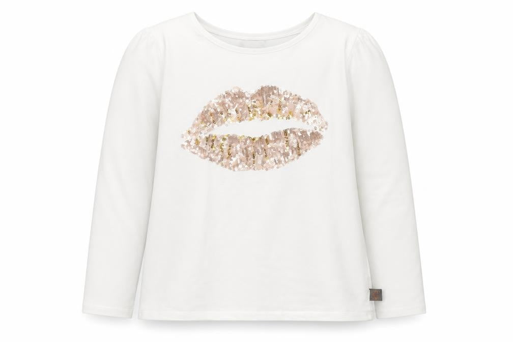 creamie Girls Ivory  Cotton Basic T-Shirt Size 10 Years Crew Neck
