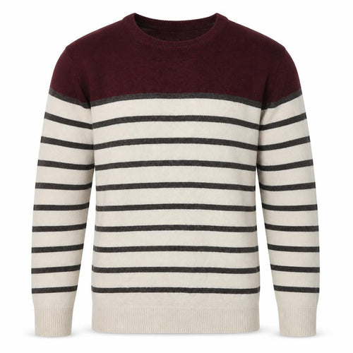 Cedar Wood State Mens Multicoloured Round Neck Striped Acrylic Pullover Jumper Size M