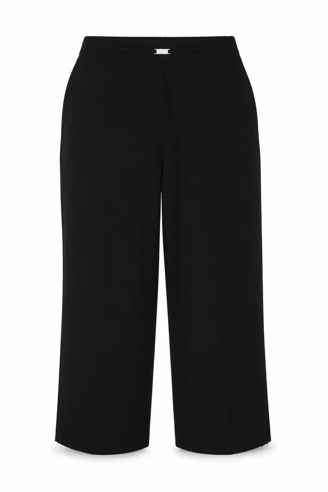 Front view of Profile women’s black polyester trousers, size UK 40, 25-inch leg regular