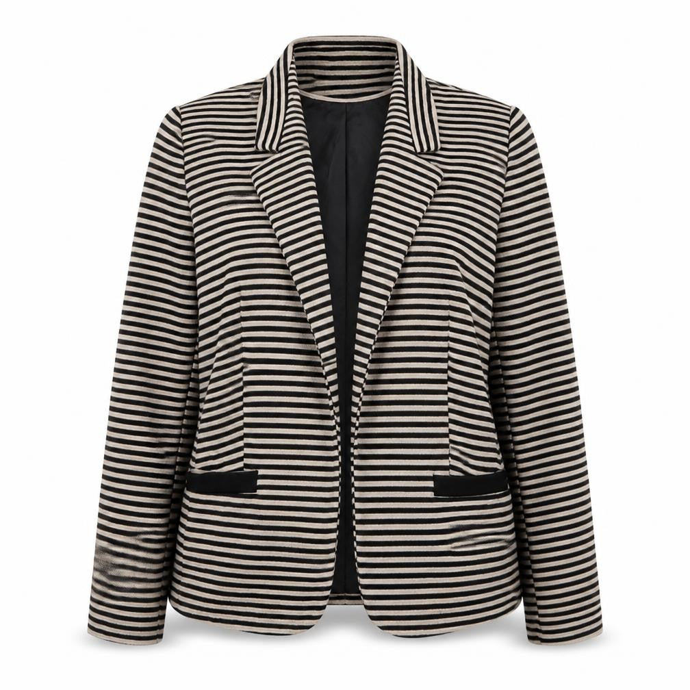 Front view of Debenhams women’s multicoloured striped polyester jacket blazer, size UK 18