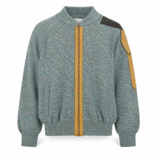 I Leopardi  Mens Blue Round Neck  Flax Full Zip Jumper Size S