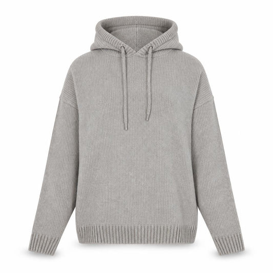 Front view of Primark women’s grey 100% polyester pullover hoodie, size XS