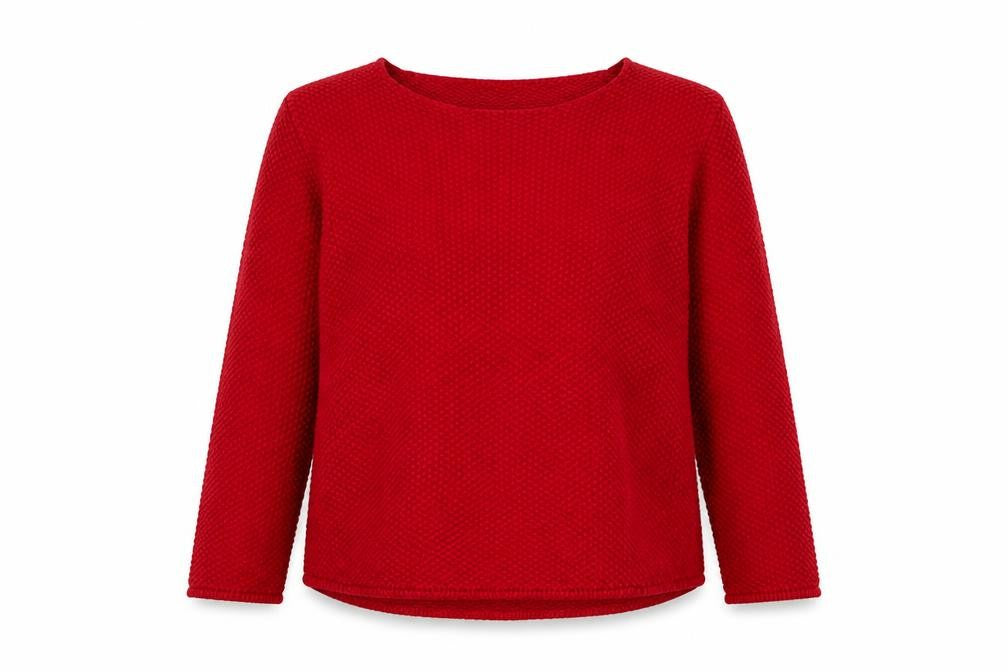 ENVY US Womens Red Round Neck  Acrylic Pullover Jumper Size L