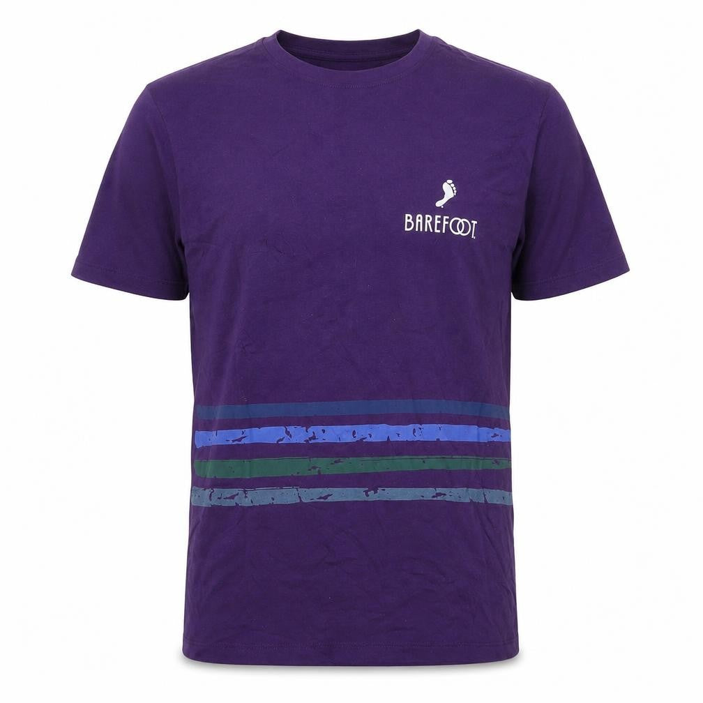 Barefoot Mens Purple  Cotton  T-Shirt Size S Round Neck