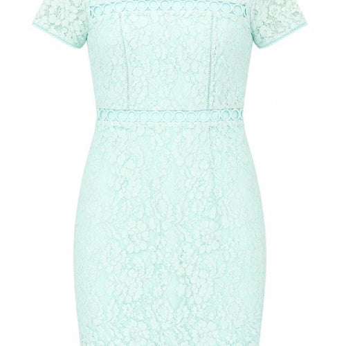 by very Womens Green Floral Polyamide Bodycon  Size 10  Crew Neck Zip