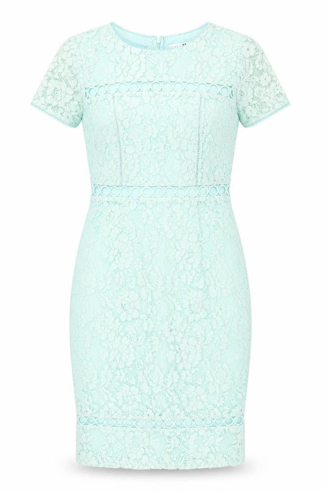 by very Womens Green Floral Polyamide Bodycon  Size 10  Crew Neck Zip