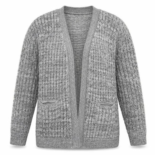 Glimpse Womens Grey V-Neck  Acrylic Cardigan Jumper Size L
