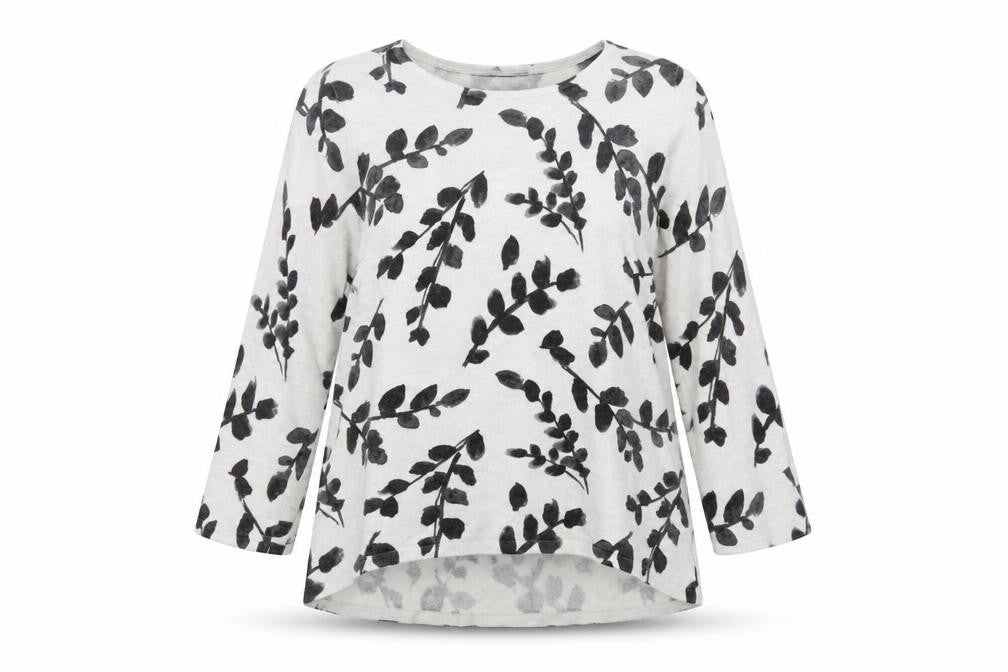 Marks and Spencer Womens White Crew Neck Floral Viscose Pullover Jumper Size 12