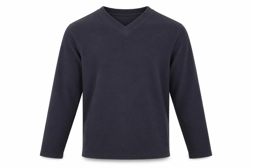 Front view of Urban Spirit men’s grey polyester pullover sweatshirt, size S