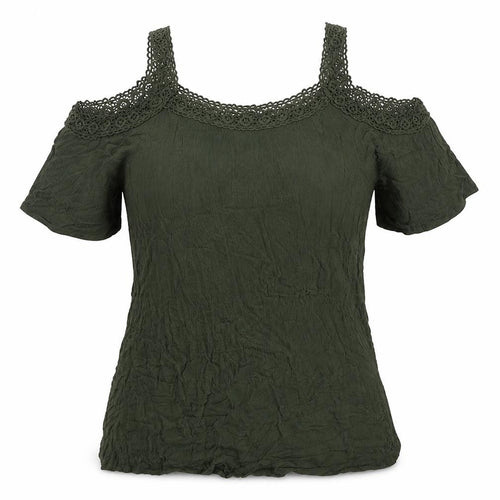 Papaya Womens Green  Viscose Mini  Size S  V-Neck Pullover - Beach cover up