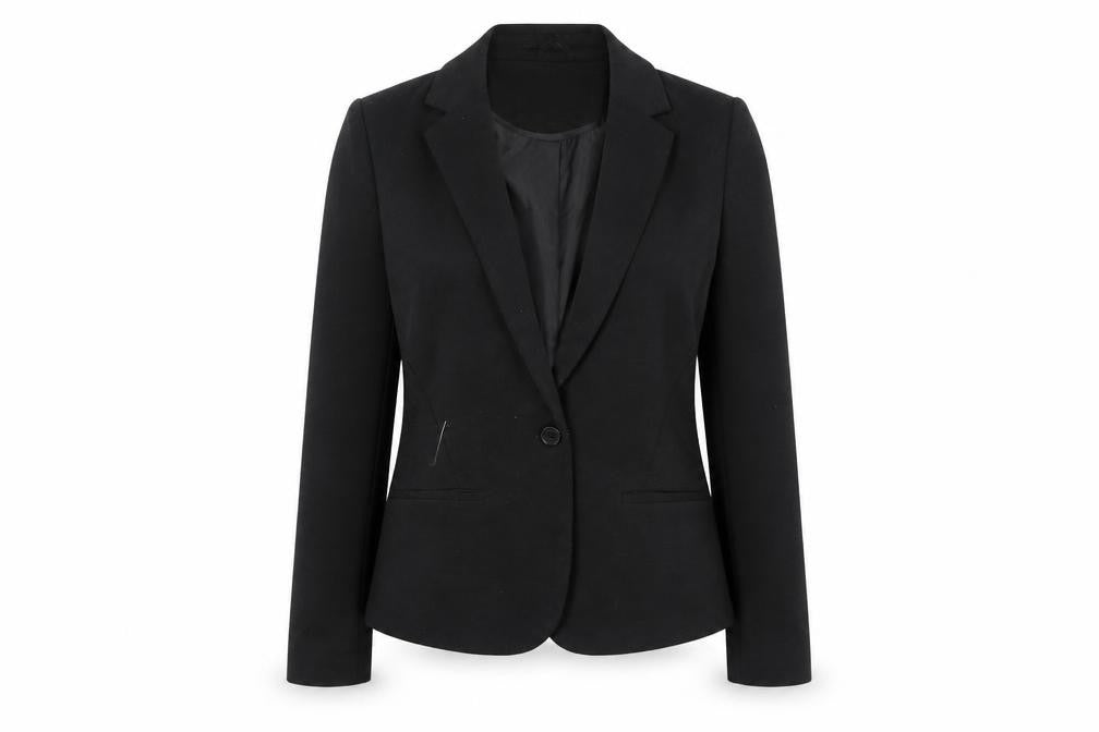 Front view of New Look women’s black jacket, size UK 10
