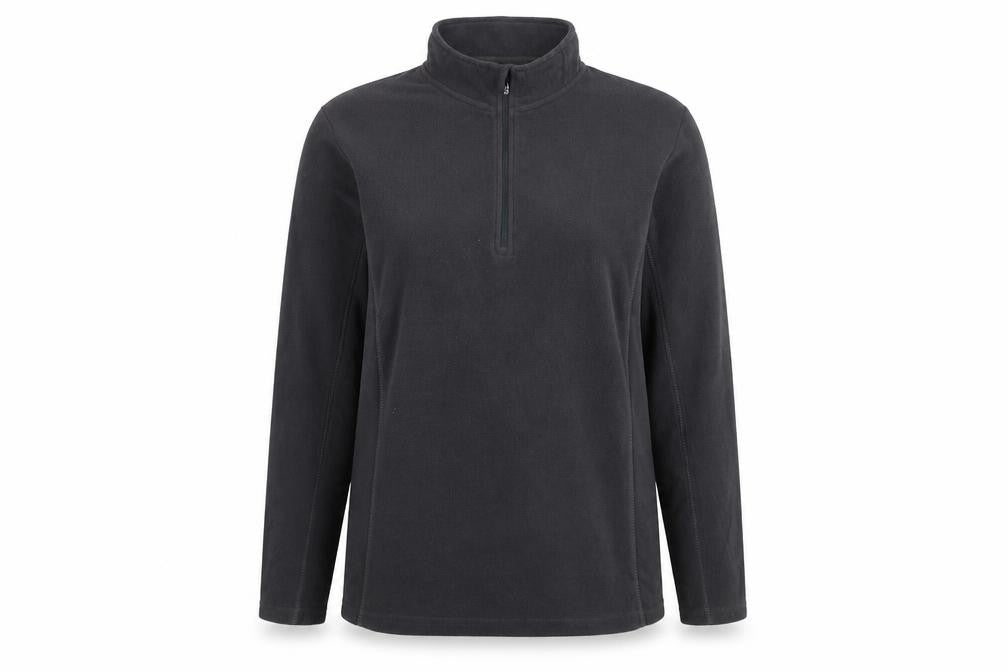Front view of Crane women’s grey high neck polyester jumper, size UK 16