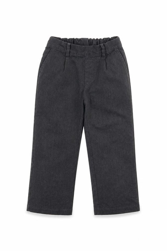 Front view of F&F boys’ grey polyester capri trousers, size 3-4, years regular