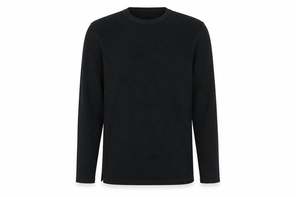 Front view of River Island men’s black cotton pullover sweatshirt, size M