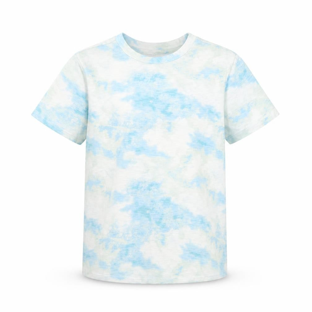 Front view of Epic Threads boys’ blue cotton basic t-shirt, size S, round neck pullover