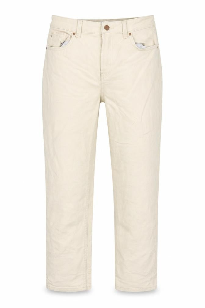 Denim & Co. Womens Beige  Cotton Straight Jeans Size 12 L26 in Regular