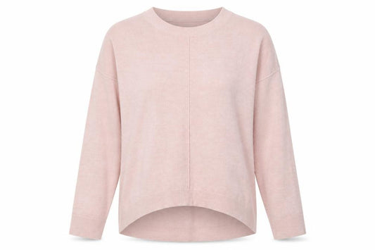 Front view of Principles women’s pink round neck acrylic jumper, size UK 12