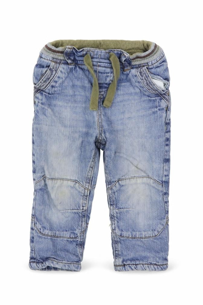 Mothercare Boys Blue  Cotton Capri Jeans Size 12-18 Months  Drawstring