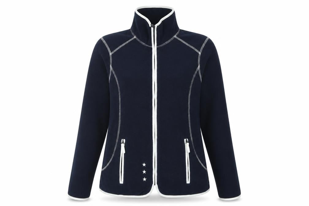 Front view of Collection women’s blue jacket, size UK 12, zip