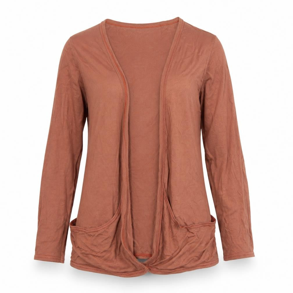 Chemistry Womens Brown Collared  Viscose Cardigan Jumper Size M