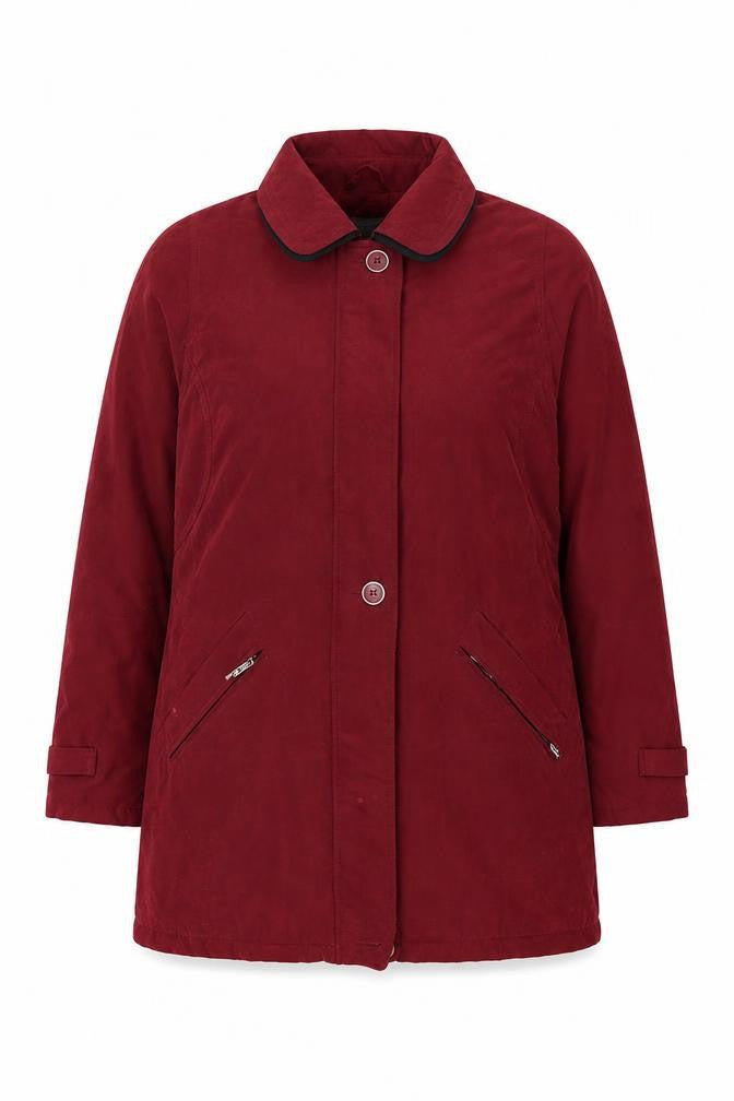 Front view of Frist Avenue women’s red jacket, size UK 14
