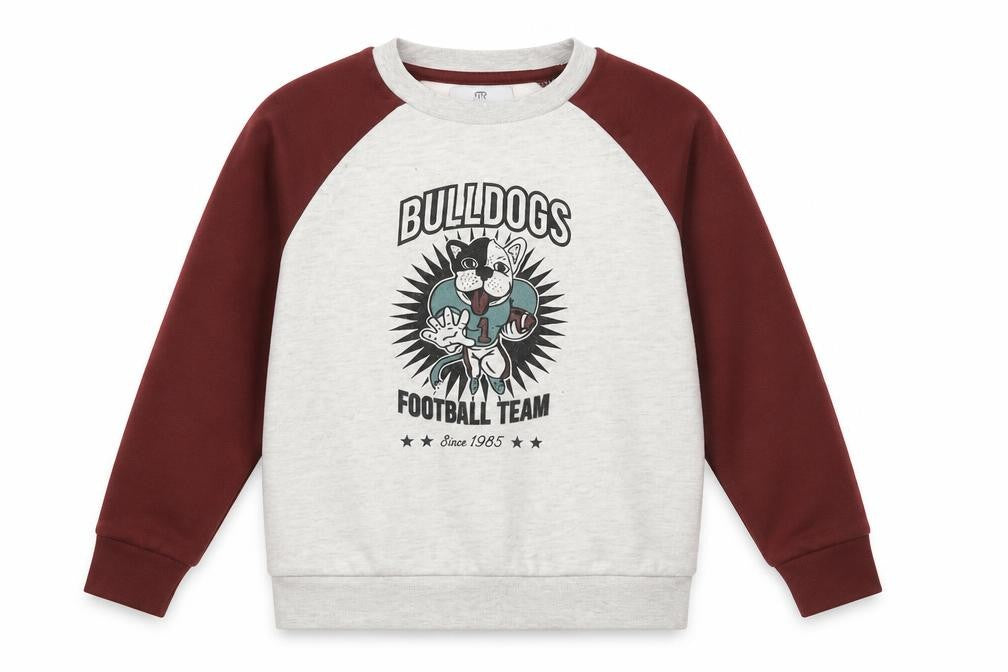 Preworn Boys Grey  Polyester Pullover Sweatshirt Size 6 Years   - Bulldog