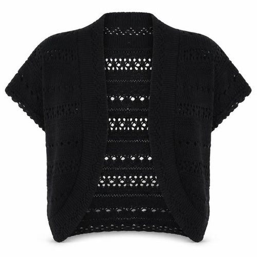 Pilot Womens Black V-Neck  Cotton Cardigan Jumper Size M