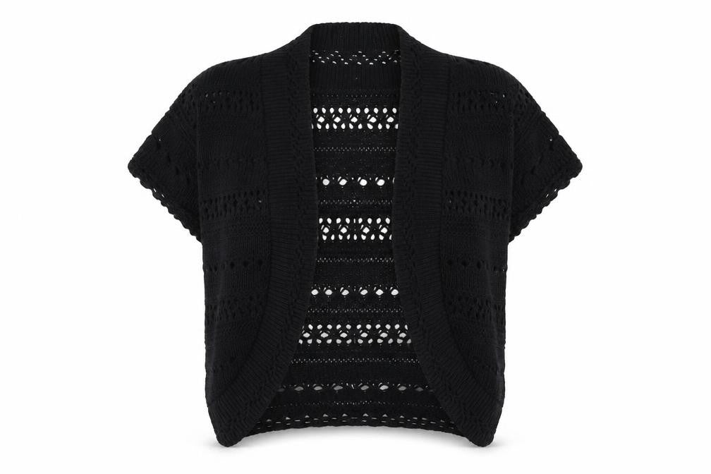Pilot Womens Black V-Neck  Cotton Cardigan Jumper Size M