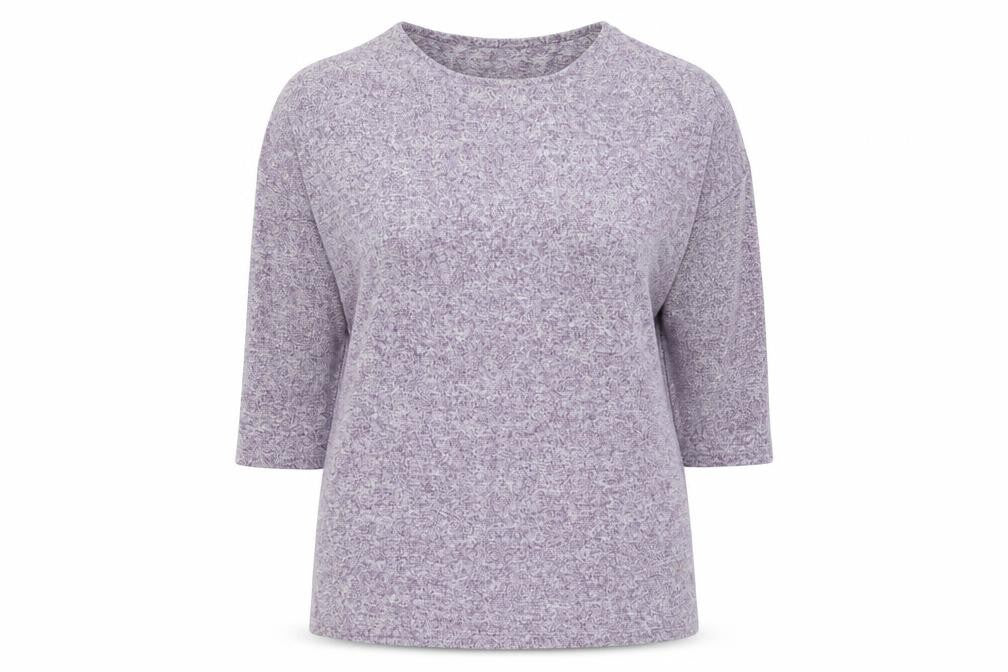 Front view of Tu women’s purple round neck viscose jumper, size UK 14
