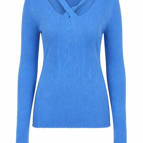 Brave Soul Womens Blue Scoop Neck  Viscose Pullover Jumper Size S