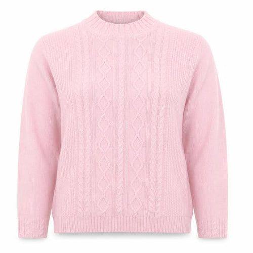 Isle Womens Pink Mock Neck  Acrylic Pullover Jumper Size 14