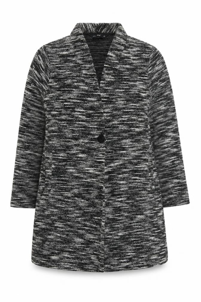 Front view of F&F women’s grey overcoat coat, size M, button