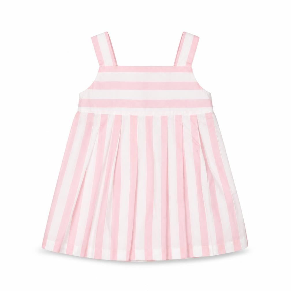 Savannah Baby White Striped Cotton A-Line  Size 18 Months  Square Neck Button