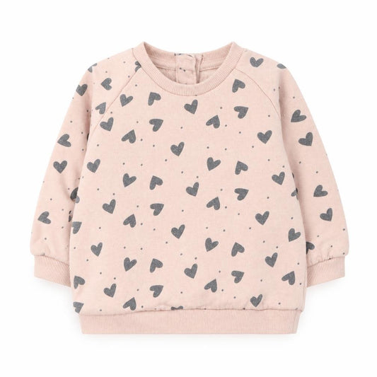 Front view of Matalan Baby Pink Cotton jumper, size 3-6, Months Button