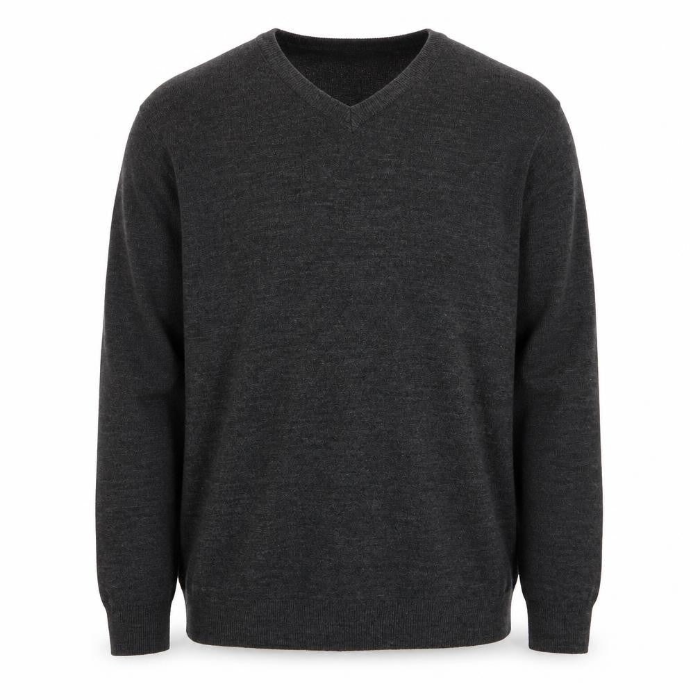 Capsule Mens Grey V-Neck  Acrylic Pullover Jumper Size XL