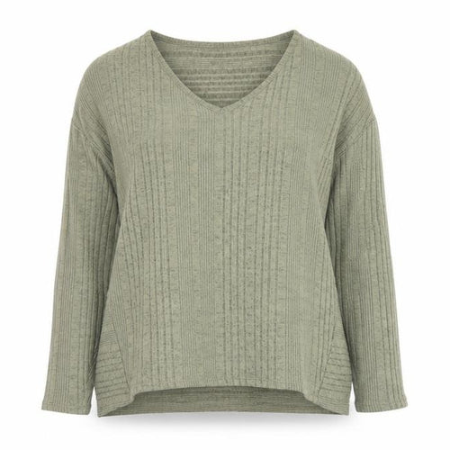 Dunnes Stores Womens Green V-Neck  Polyester Pullover Jumper Size M