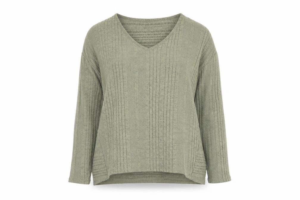Dunnes Stores Womens Green V-Neck  Polyester Pullover Jumper Size M