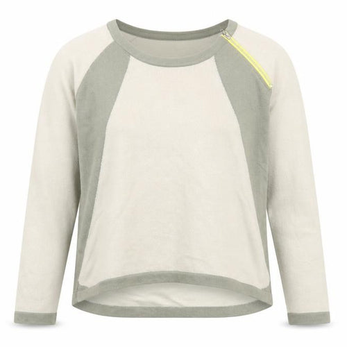 Fransa Womens Beige Round Neck  Acrylic Pullover Jumper Size L
