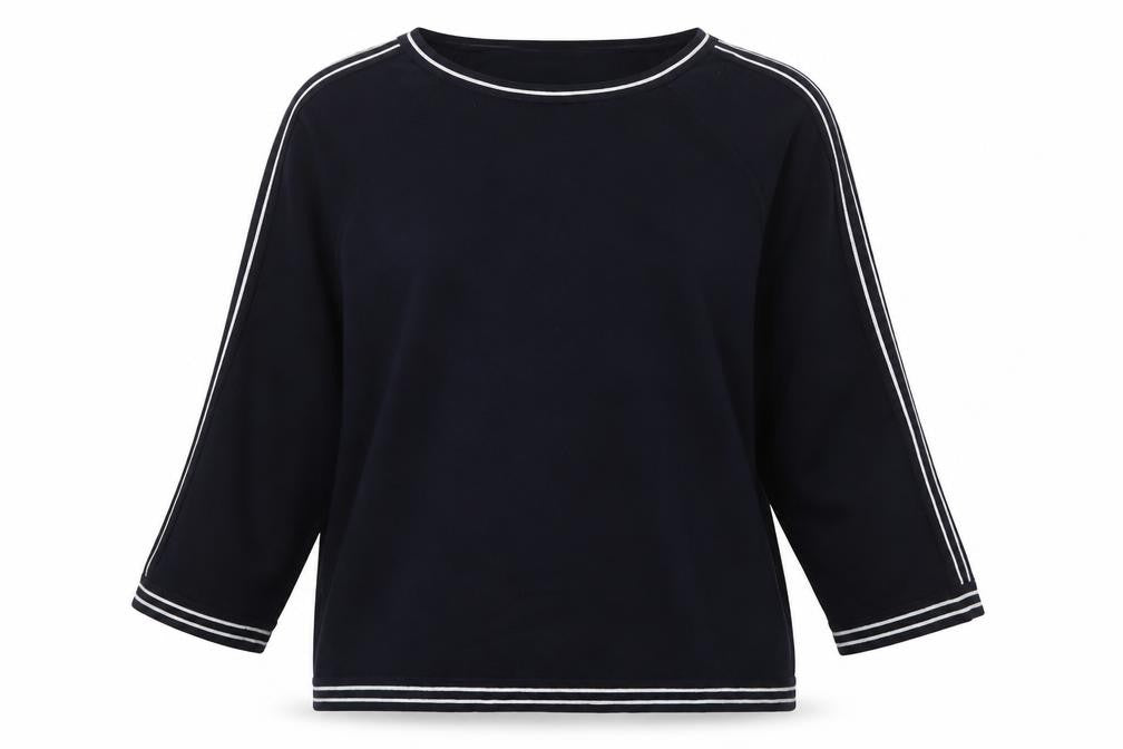 Front view of Wallis women’s blue scoop neck viscose jumper, size M