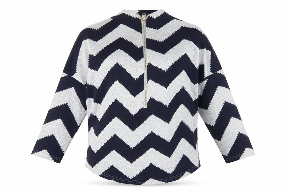 Bonmarché Womens Blue Striped Polyester Full Zip Sweatshirt Size XS  Zip