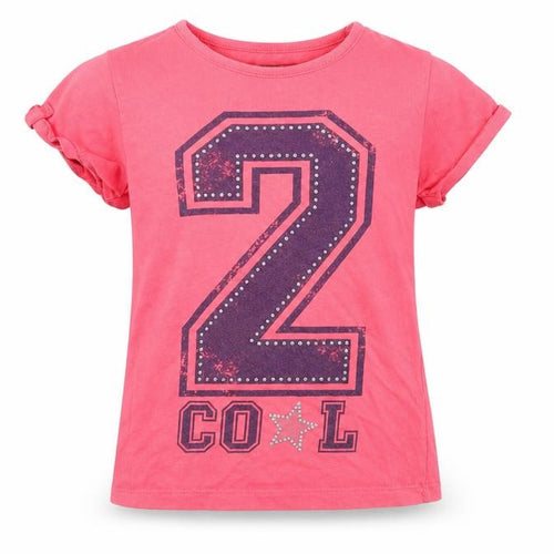 Dunnes Stores Girls Pink  Cotton Basic T-Shirt Size 7 Years Crew Neck