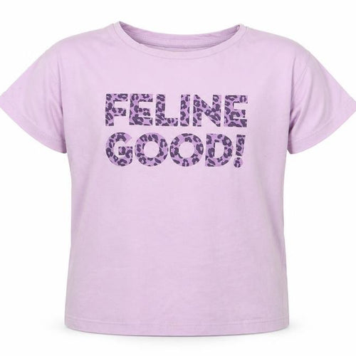 MNG Girls Purple  Cotton Basic T-Shirt Size 6 Years Crew Neck