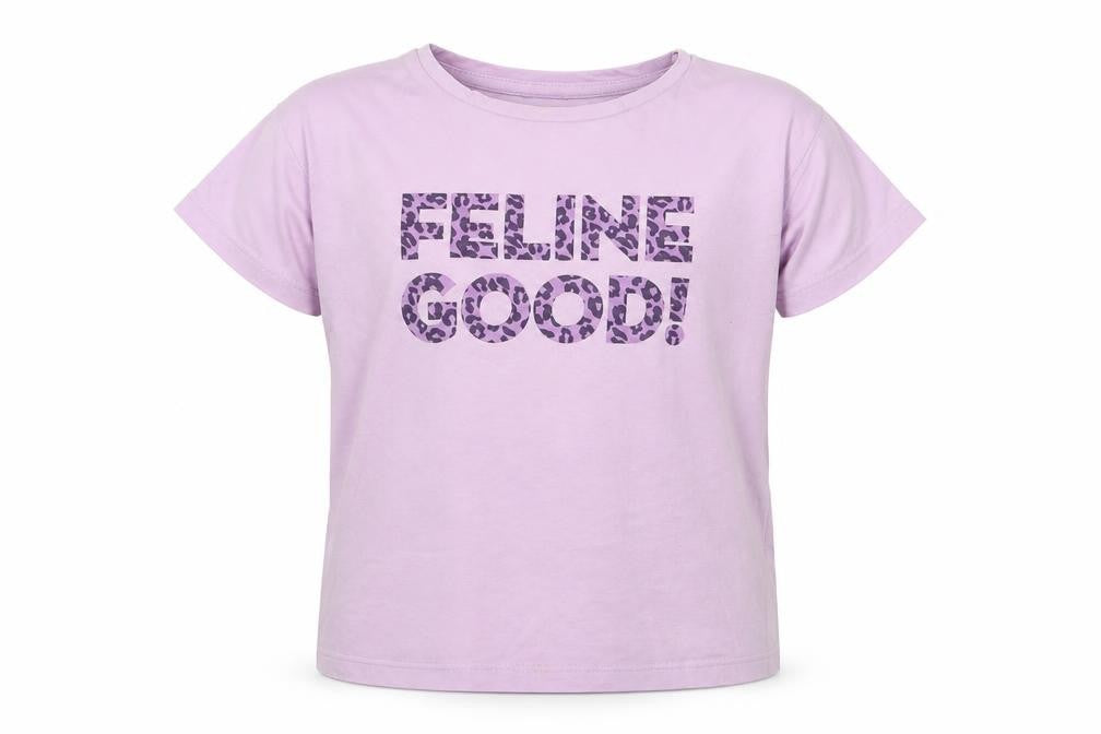 MNG Girls Purple  Cotton Basic T-Shirt Size 6 Years Crew Neck