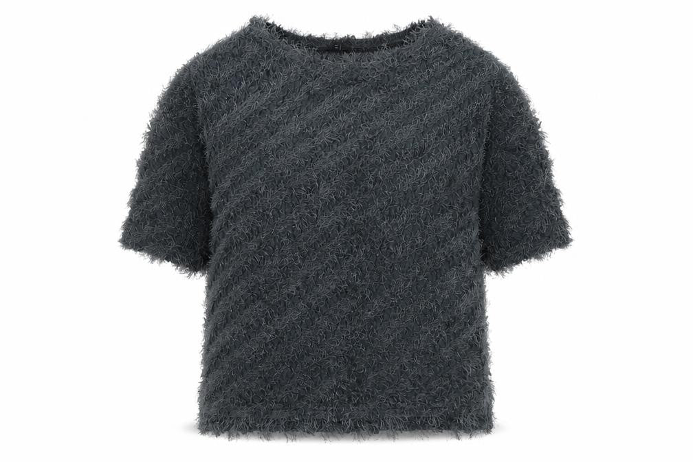 Front view of River Island women’s green round neck polyester jumper, size UK 10