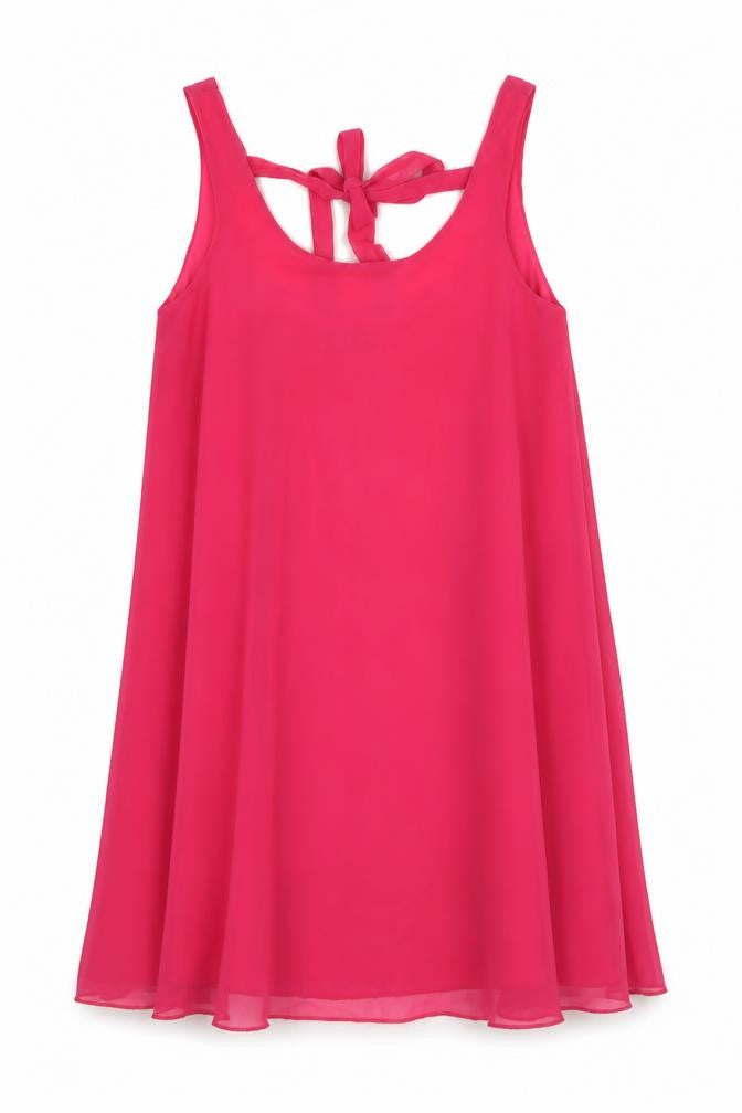Front view of Love women’s pink polyester tunic tank, size S, round neck