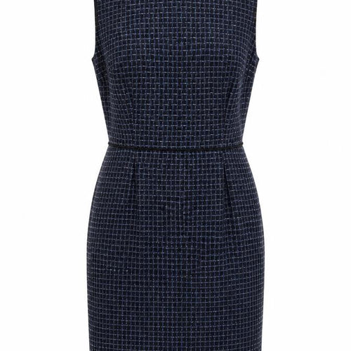 Warehouse Womens Blue  Polyester Pencil Dress  Size 12  Round Neck Zip